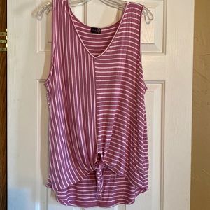 Never worn, tags removed pink & white striped plus size top.